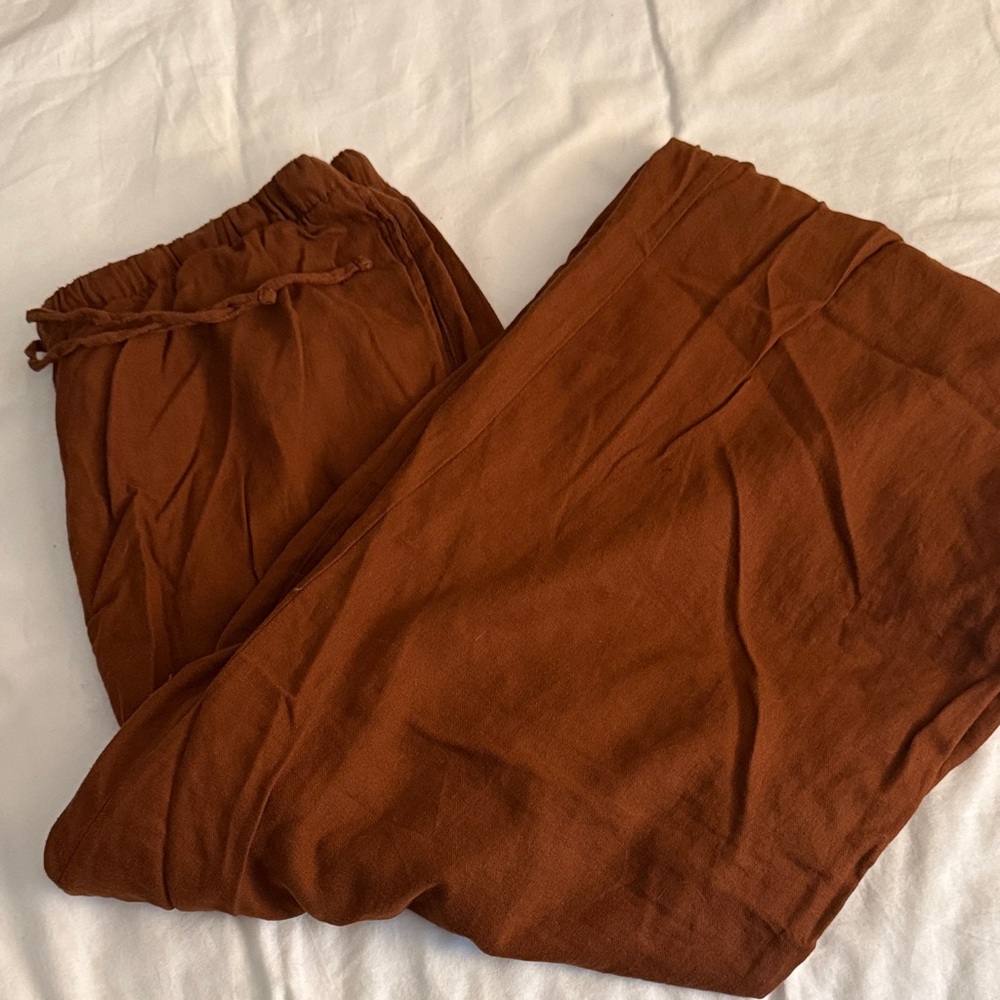 Old Navy High-Waisted Linen-Blend Straight Pants TALL
